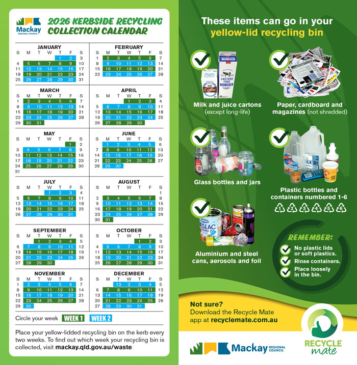 2025 Recycling calendar